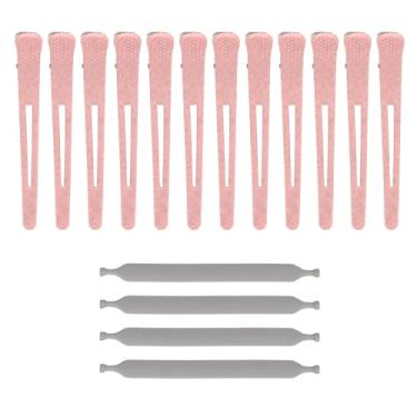 Imagem de 12 PCS PCP Clips PCs Conjunto de cabelos profissionais de seção rosa para casa para a casa e a sala