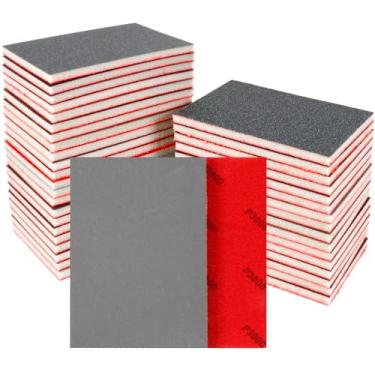 Imagem de 24 peças de esponja de lixa 3000, blocos de lixamento laváveis e reutilizáveis para madeira, metal, drywall, vidros, lixa seca úmida para acabamento suave