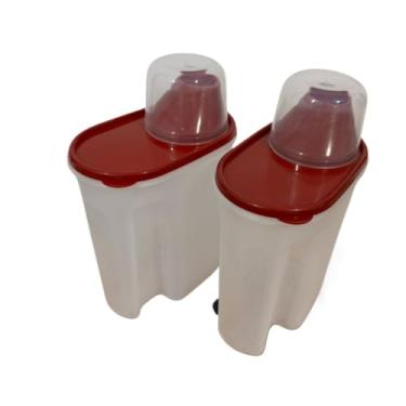 Imagem de Kit 2 Porta Sabão em Pó Liquido e Amaciante 1700ml com Copo de Medida(Vermelho-Bordô 2 Unidades)