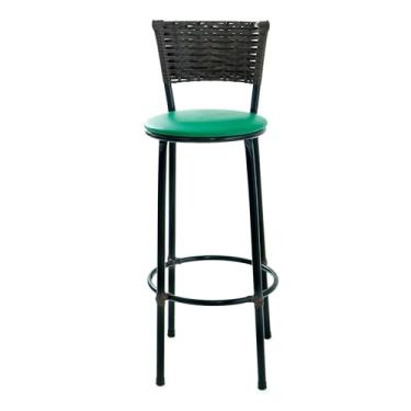 Imagem de 01 Banco Alto Junco Sintético Argila Para Cozinha Americana e Balcões (VERDE)