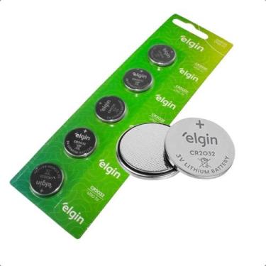 Imagem de 5 Pilhas Baterias Moeda Elgin Lithium CR2032 3V