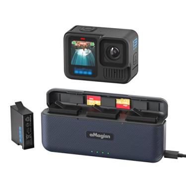 Imagem de Caixa de carregamento rápido inteligente para GoPro Hero13 Hub de carregamento de bateria carregador triplo com cabo tipo C, compatível com a bateria original