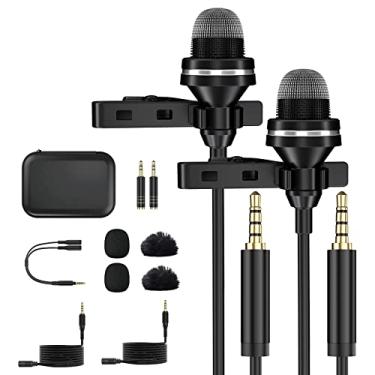 Imagem de Microfone lapela para iPhone Lapel Lav Mic para iPhone Microfone pequeno com fio de clipe externo para gravação de vídeo Omni compacto microfone portátil plug&play para Youtube Podcast Vlogging ASMR (3 m)