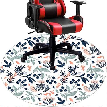 Imagem de Tapete de cadeira de escritório com flores, textura de flor, tapete de cadeira de mesa para piso de madeira de escritório em casa, protetor de piso de pilha baixa, redondo de 91 cm