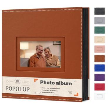 Imagem de popotop Álbum De Fotos 4X6 Com 500 Bolsos E Capa Dura Couro, Livro Grande 50 Páginas Para Família, Viagens, Casamento, Presentes Bebês