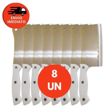 Imagem de Cutelo Machadinha Inox 6 Profissional Chef Facão Cozinha Açougueiro Ca