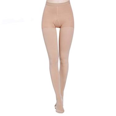 Imagem de Meia-calça de compressão 20-30 mmHg para homens e mulheres, ajuda a aliviar sintomas de varizes., Close-nude, Small