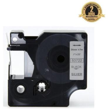Imagem de Fita Compatível Dymo D1 53722 Prata Letra Preta 24mm - Genérica Dymo