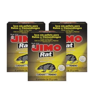 Imagem de 3 Kits Com 4 Unidades 25g Raticida Granulado Rat Estojo Mata Ratos Eficaz Contra Camundongo