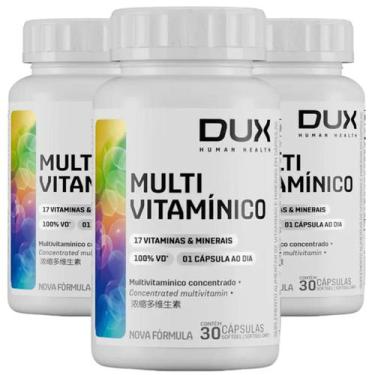 Imagem de Kit 3x Multivitamínico DUX 30 cápsulas Softgel 100% IDR