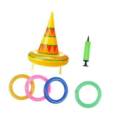 Imagem de simhoa Chapéu inflável para arremesso, brinquedo para carnaval ao ar livre, jogo inflável resistente para piscina, quintal, crianças, meninos e meninas