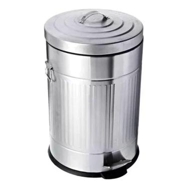 Imagem de Lixeira Multiuso New York Aço Zinco 20l Pedal 50x32x32cm