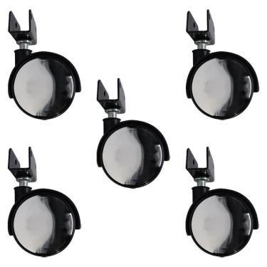 Imagem de Kit 5 Rodízios Para Móveis Com Chapa U Sem Trava