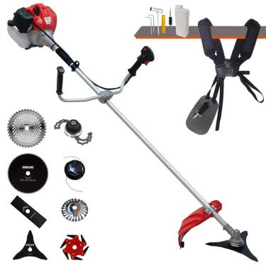 Imagem de Cortador de Grama Completa À Gasolina Anmax CG520P 2 Tempos 52cc 2,2HP Alta Performance Roçadeira Com Carretel de Nylon e Kit Com 7 Opções de Corte