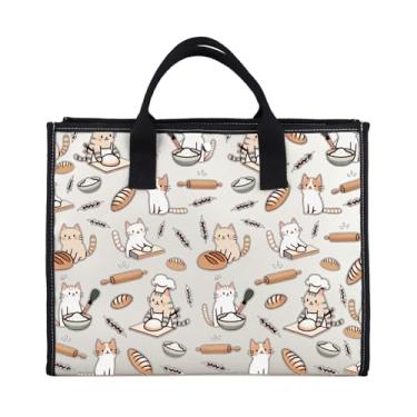 Imagem de G2TUP Avental de cozimento com bolsos para amantes de gatos - Presente para amantes de gatos e comida, Cat Baking Tt