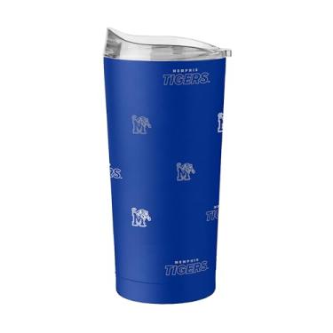 Imagem de Logo Brands Copo de aço inoxidável NCAA Memphis Tigers Step & Repeat de 590 ml – Design de logotipo completo, parede dupla revestida a pó isolado a vácuo - mantém as bebidas quentes e frias por horas