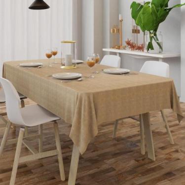 Imagem de Toalha De Mesa Marrom Quadrada 8 Lugares Rústica 2,20 X 2,20 - Mesa Ch