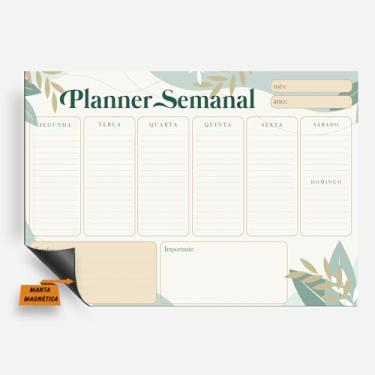 Imagem de Imã De Geladeira Porta Recados - Planner Magnético - Planejamento Mensal Semanal 20x30cm e 30x40cm (Folhas, 20x30cm)