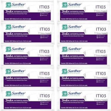 Imagem de Papel Toalha Interfolhado Folha Tripla Santher Maxima Absorção 2000 Folhas