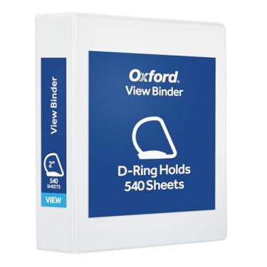 Imagem de Oxford Fichário de 5 cm com 3 anéis, vista em D com dobradiça XtraLife, antiaderente sem PVC, branco, capacidade para 540 folhas, fichário único (1017674)