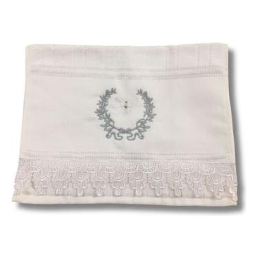 Imagem de Toalha de lavabo  Bordada em Prata Espírito Santo - DaniBordados, Bran