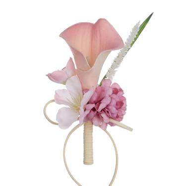 Imagem de Alfinetes delicados de flores de lírio de calla para mulheres e homens casamento corpete rosa branco flores broche broche lapela terno colarinho vestido acessórios moda floral joias para festa, Medium