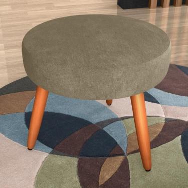 Imagem de Puff Redondo Para Sala Suiça Veludo Turkey Cappuccino