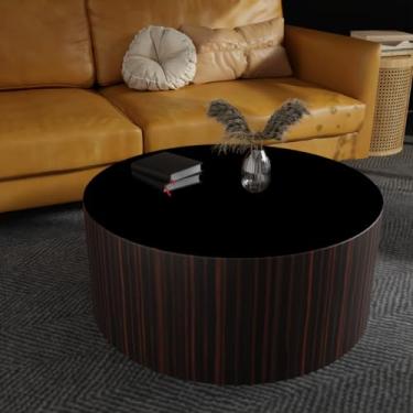 Imagem de Zinkooat Almofada de mesa redonda, 1,8 mm de espessura, diâmetro 71 cm, capa de mesa redonda de couro, protetor de mesa redonda, protetor de mesa redonda (diâmetro: 28, preto + cinza)