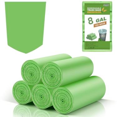 Imagem de Sacos de lixo de 8 galões biodegradáveis sem cheiro - Inwaysin sacos de lixo de tamanho médio 100 unidades a granel forte e grosso reciclagem sacos de lixo forros de cesto de lixo para cozinha, sala