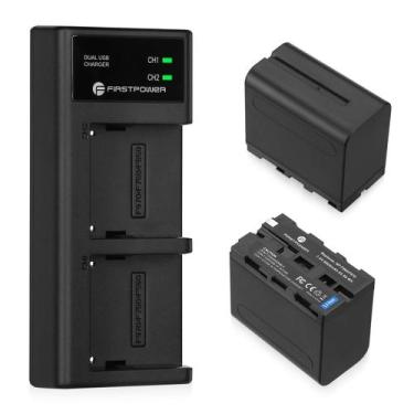 Imagem de Bateria FirstPower NP-F970 8900mAh x2 com carregador USB para Sony