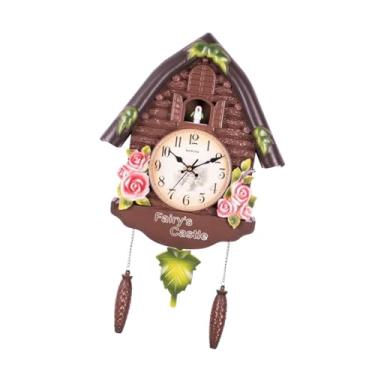 Imagem de WeiLaiKeQi Relógio cuco com pêndulo e display de algarismos arábicos, relógio de parede para Natal, quarto, família, amigos, festa, fazenda