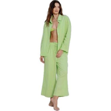 Imagem de Conjunto Areia Branca Calça e Camisa Baly Verde, P
