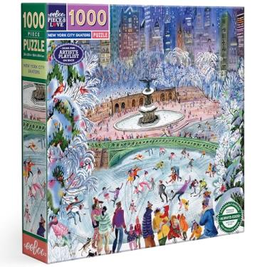 Imagem de Eeboo Quebra-cabeça de 1000 peças de patinadores da cidade de Nova York - Quebra-cabeça adulto de papelão de 1000 peças - dimensões 58,5 cm x 58,5 cm