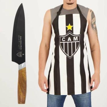 Imagem de Kit Atlético Mineiro Churrasqueiro Faca e Avental - Kits, Único