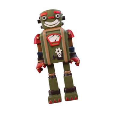 Imagem de XLWLLNJ Estátua robô cofrinho criativo vintage decorativo resina robô escultura pote de economia de dinheiro para prateleira casa mesa de festa interna, Verde