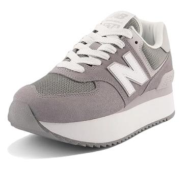 Imagem de New Balance Tênis feminino 574+, Cinza, 8.5