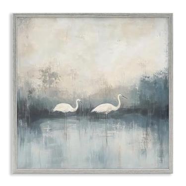 Imagem de Stupell Industries Still Waters Soft Wings Gray Framed Giclee Art Design por Mona Grace, 43 x 43 cm