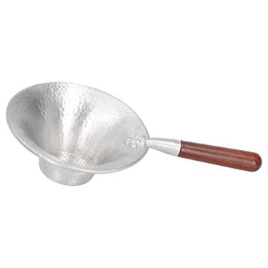 Imagem de Coador de chá para chá de folhas soltas e especiarias inovadoras em estilo japonês de malha fina infusor de folhas de chá dispositivo de preparação para escritório em casa (escorredor de chá com cabo de mogno)