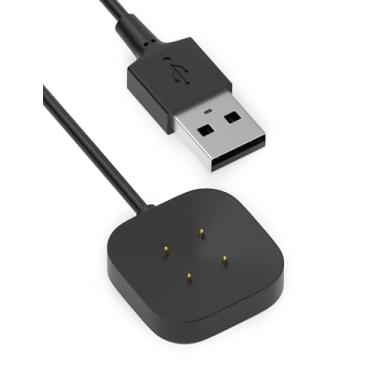 Imagem de Bicmice Compatível com carregador Fitbit Sense e Versa 3 – Cabo de carregamento de substituição para smartwatch Sense 2, Versa 4 – Cabo magnético sem fio USB de 1,5 m