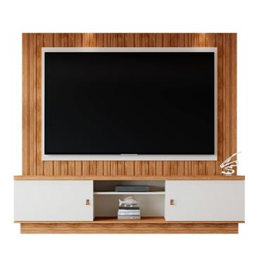 Imagem de Home para TV até 70 Polegadas Mobler Santos - Amendoa/Prola