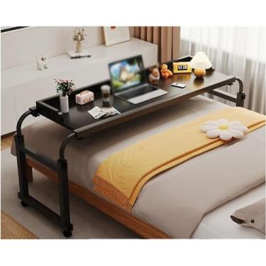Imagem de Mesa De Cama Mesa De Cama Rolante Computador Móvel Laptop Mesa Com Rodas Para Cama Dupla Queen King Size Estrutura De Cama, Black