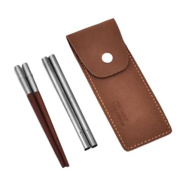 Imagem de AFXGUSD Conjunto Compacto E Portátil de Hashis de Madeira com Compartimento Separado. Inclui Bolsa de Armazenamento. Leves E Fáceis de Transportar, Estes Hash, Vermelho E Prateado