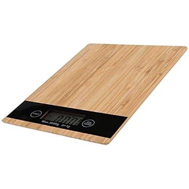 Imagem de Balança Digital Cozinha Madeira Bambo 5Kg UnyHome BC180701