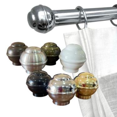 Imagem de Par de Ponteira Bola para Varão de Cortina 28mm - FOSCO/TITÂNIO - ART 