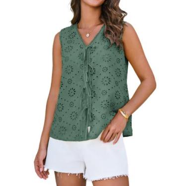 Imagem de Blusa GRACE KARIN sem mangas com decote em V bordada feminina