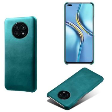 Imagem de Capa para Honor X20,Proteção contra quedas,Casca de volta de cor sólida simples,Design de couro de imitação de plástico-Green