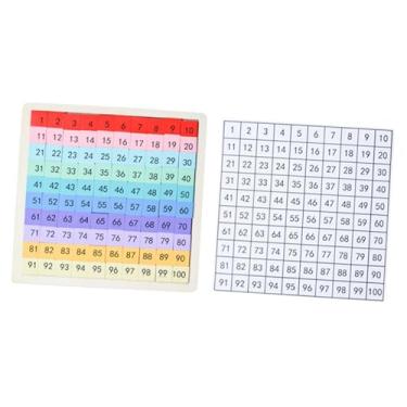 Imagem de menolana Tabuleiro de madeira para aprendizagem de matemática, brinquedo de tabuleiro com 1 a 100 números, reconhecimento de cores para crianças, jogo