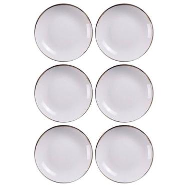 Imagem de Kit 6 Pratos Fundos Tramontina Canyon em Porcelana Decorada 21cm Cozinha Servir Sopa Caldos