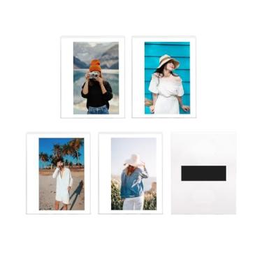 Imagem de HIYQIN Pacote de 5 molduras magnéticas de acrílico, moldura para foto Fuji Instax Wide, para Instax Wide 400/300/210/EVO Film Frame Imã para Geladeira - Versão Vertical