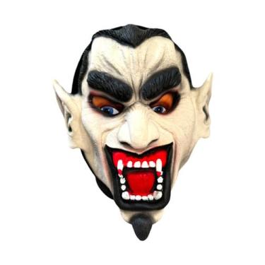 Imagem de Fantasia Mascara Dracula c/ dentes fora de Látex com capuz - Genérica